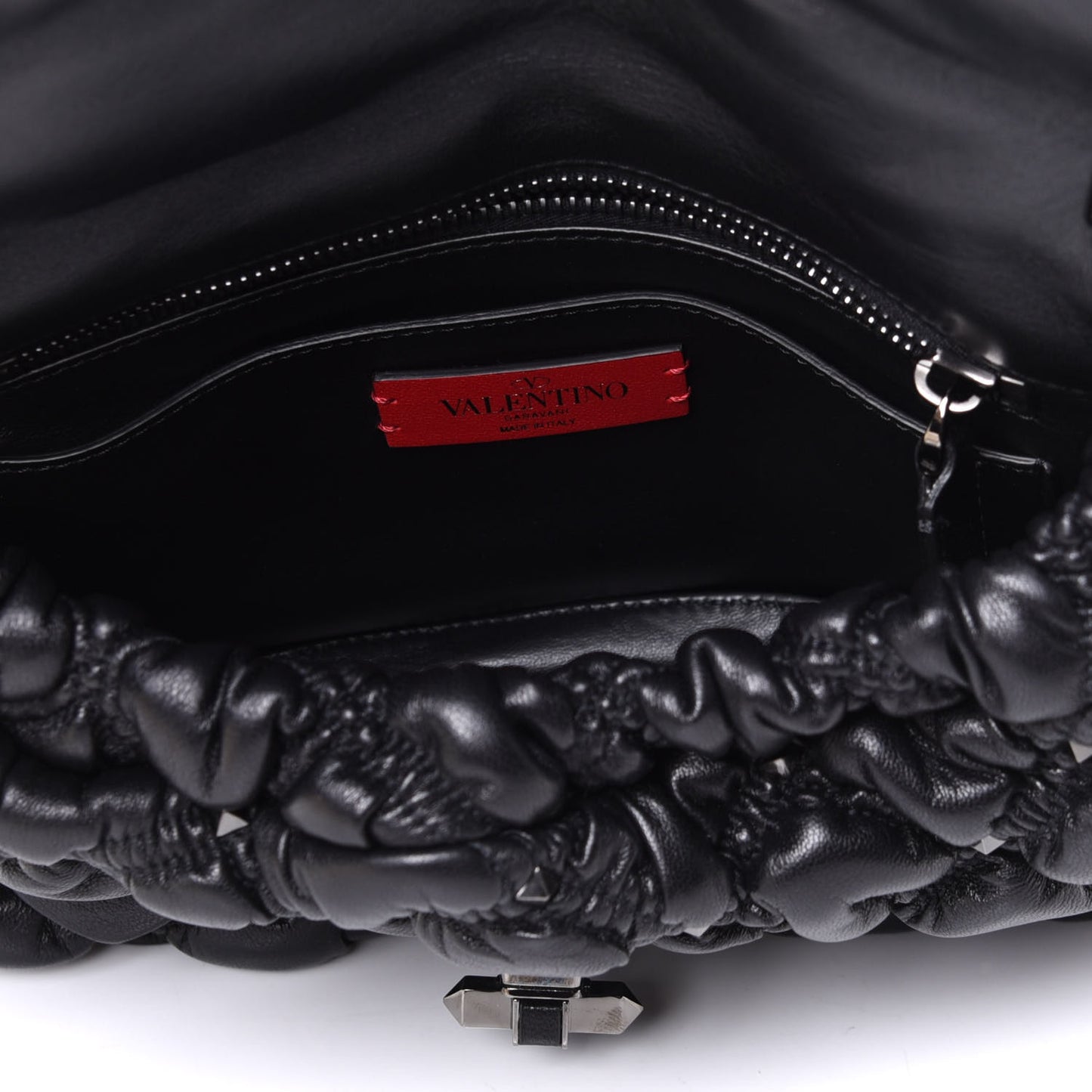 Nappa Medium Spikeme Shoulder Bag Black