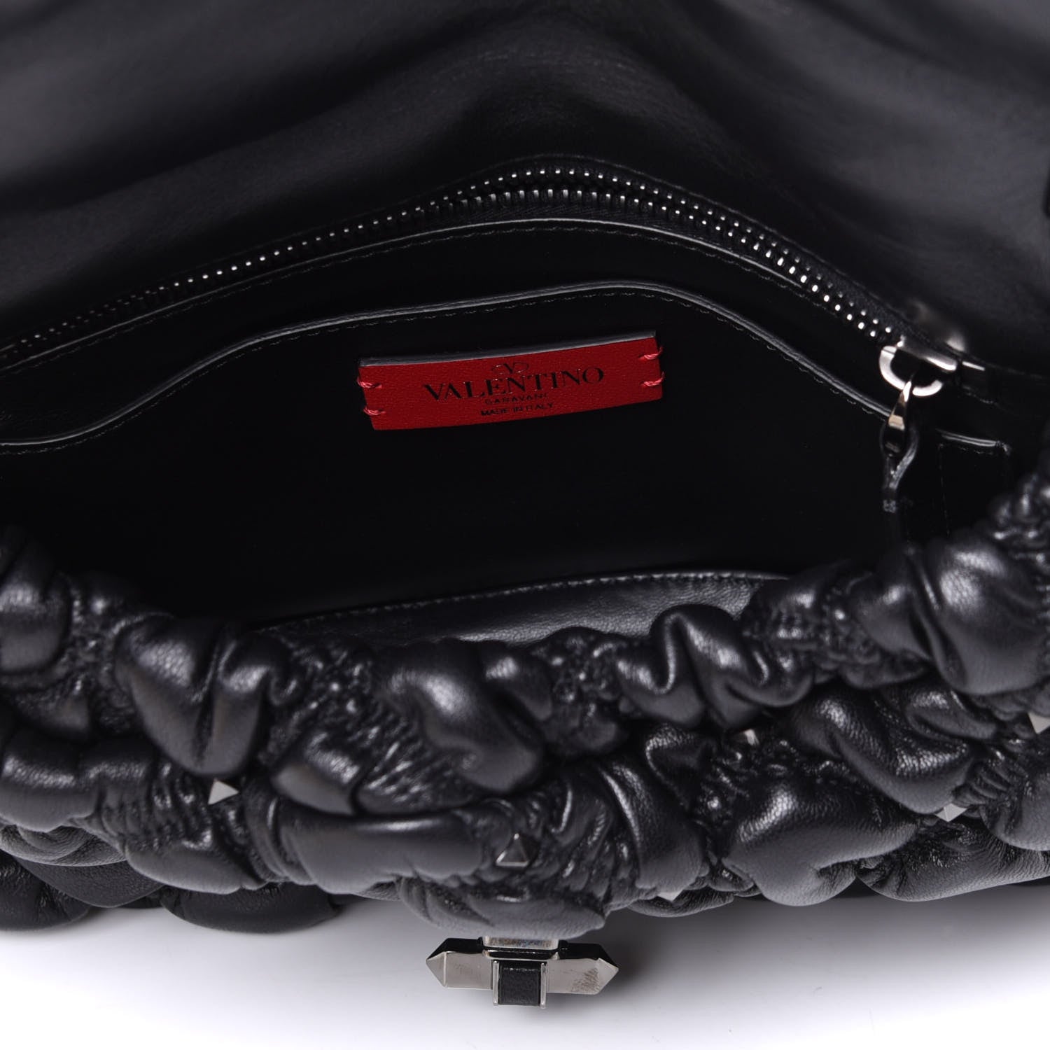 Valentino Garavani Nappa Medium Spikeme Shoulder Bag Black 4 of 4