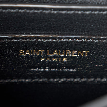 Saint Laurent Calfskin Crocodile Embossed Mini Classic Monogram Cassandra Top Handle Dark Mint 6 of 11
