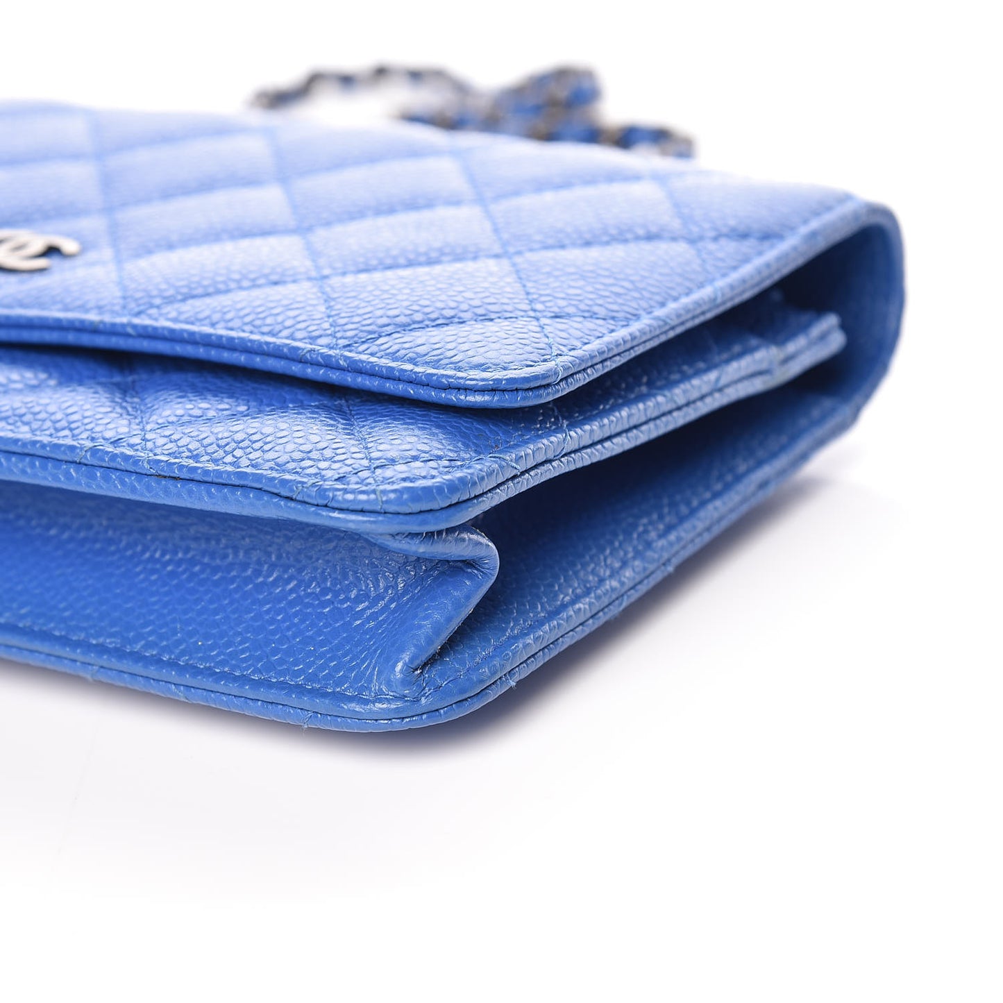 Caviar Quilted Wallet On Chain WOC Blue