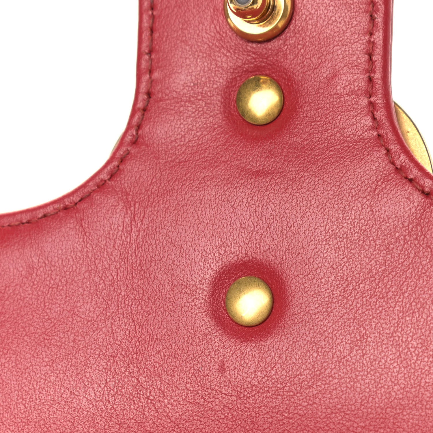 Gucci Calfskin Matelasse Mini GG Marmont Shoulder Bag Hibiscus Red 13 of 14