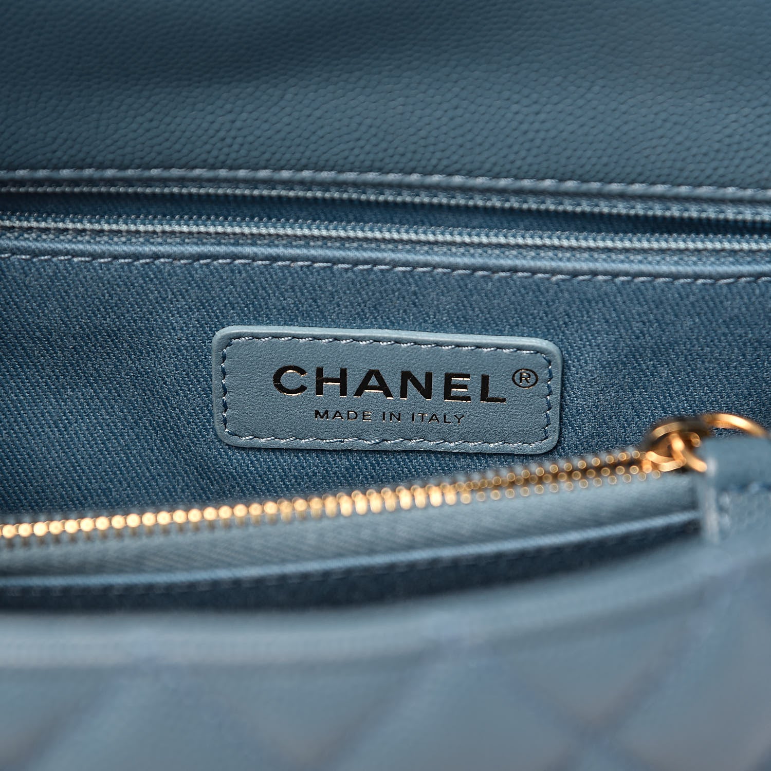 Chanel Caviar Quilted Small Coco Handle Flap Blue 6 of 11