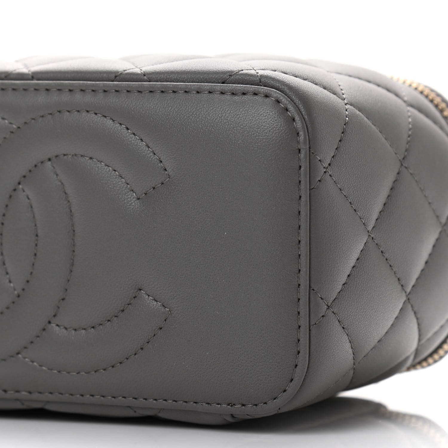 Chanel Lambskin Quilted Small Top Handle Vanity Case With Chain Dark Grey 11 of 12