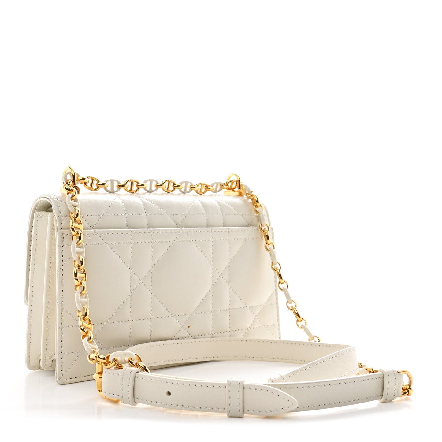Lambskin Macrocannage Mini Miss Caro Bag Latte