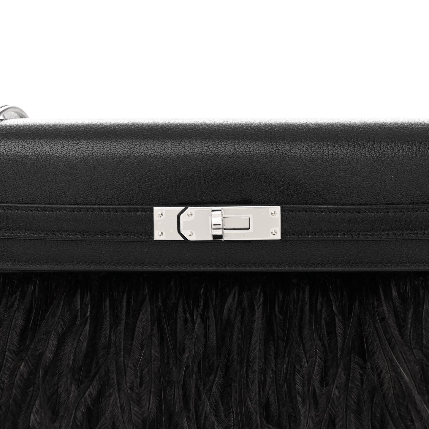 Chevre Chamkila Ostrich Feather Kelly Elan Folie Black