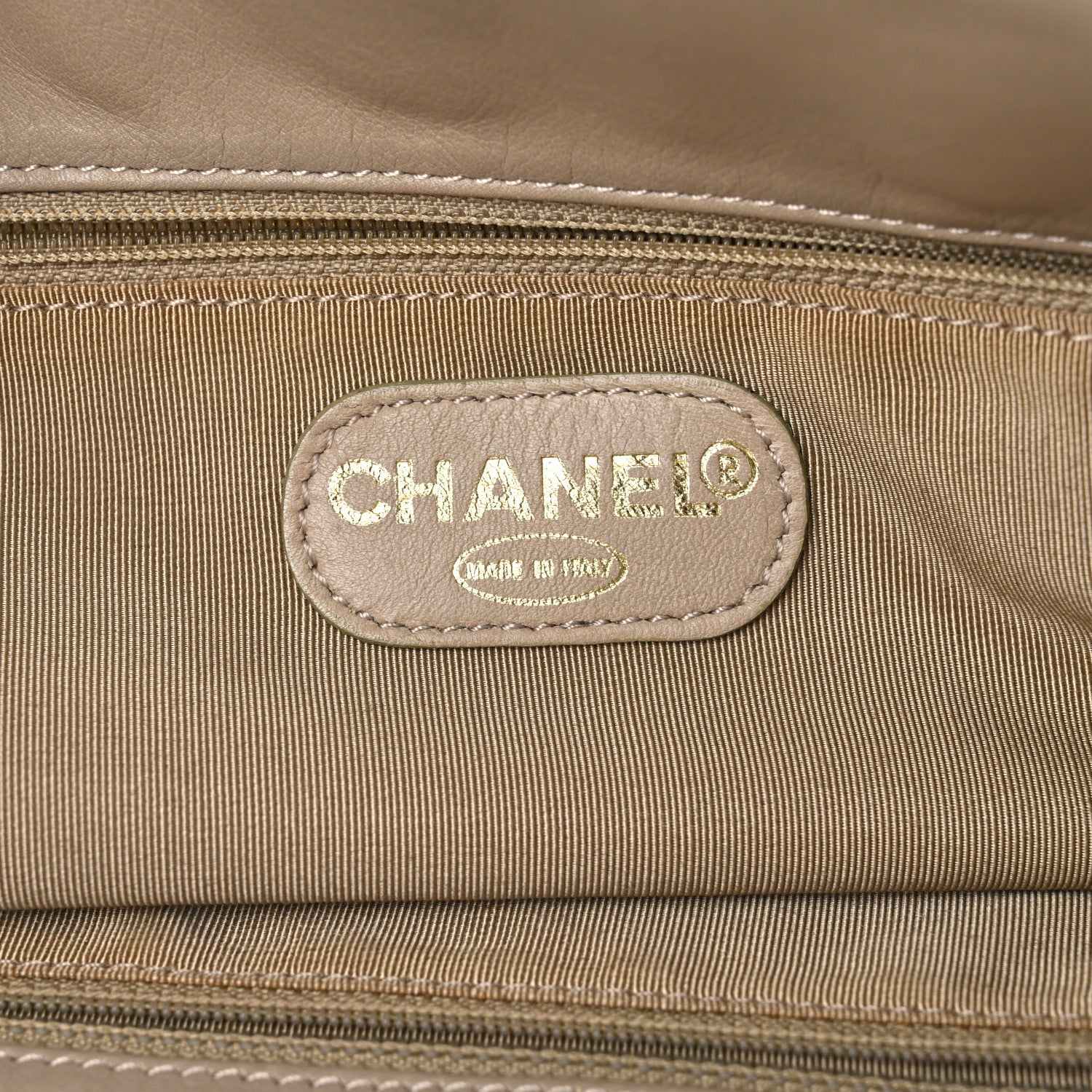 Chanel Canvas Calfskin Wooden Handle Bag Beige 6 of 10
