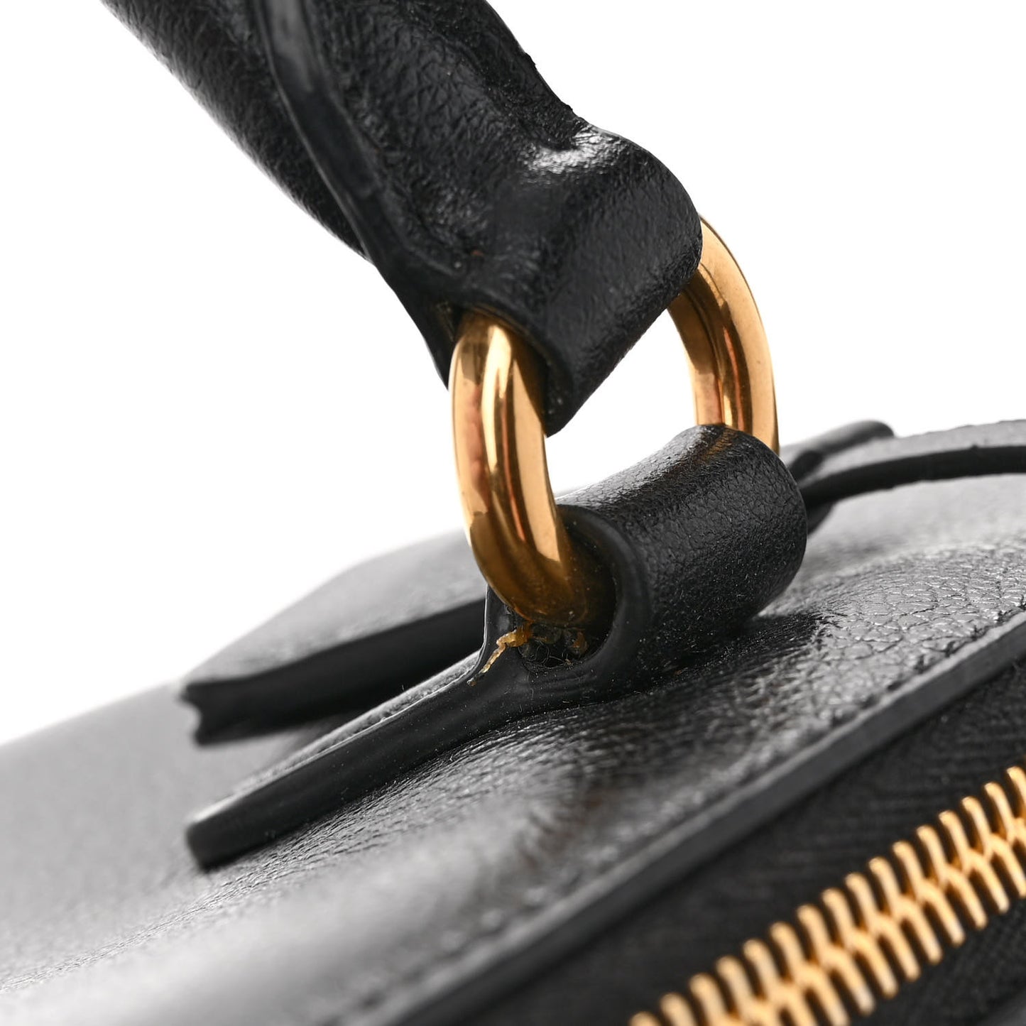 Glace Calfskin Embossed Logo Tote Black