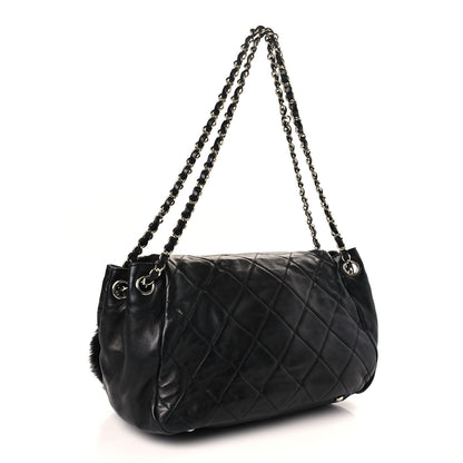 Chanel Lambskin Shearling CC Flap Bag Black 3 of 9