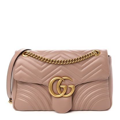 Gucci Calfskin Matelasse Medium GG Marmont Shoulder Bag Porcelain Rose 1 of 12