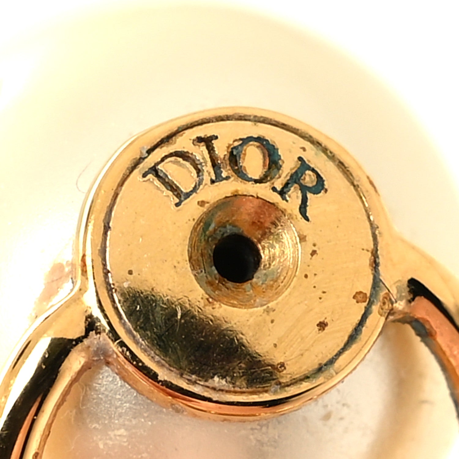 Christian Dior Pearl Crystal Tribal Logo Charms Earrings Gold 4 of 4