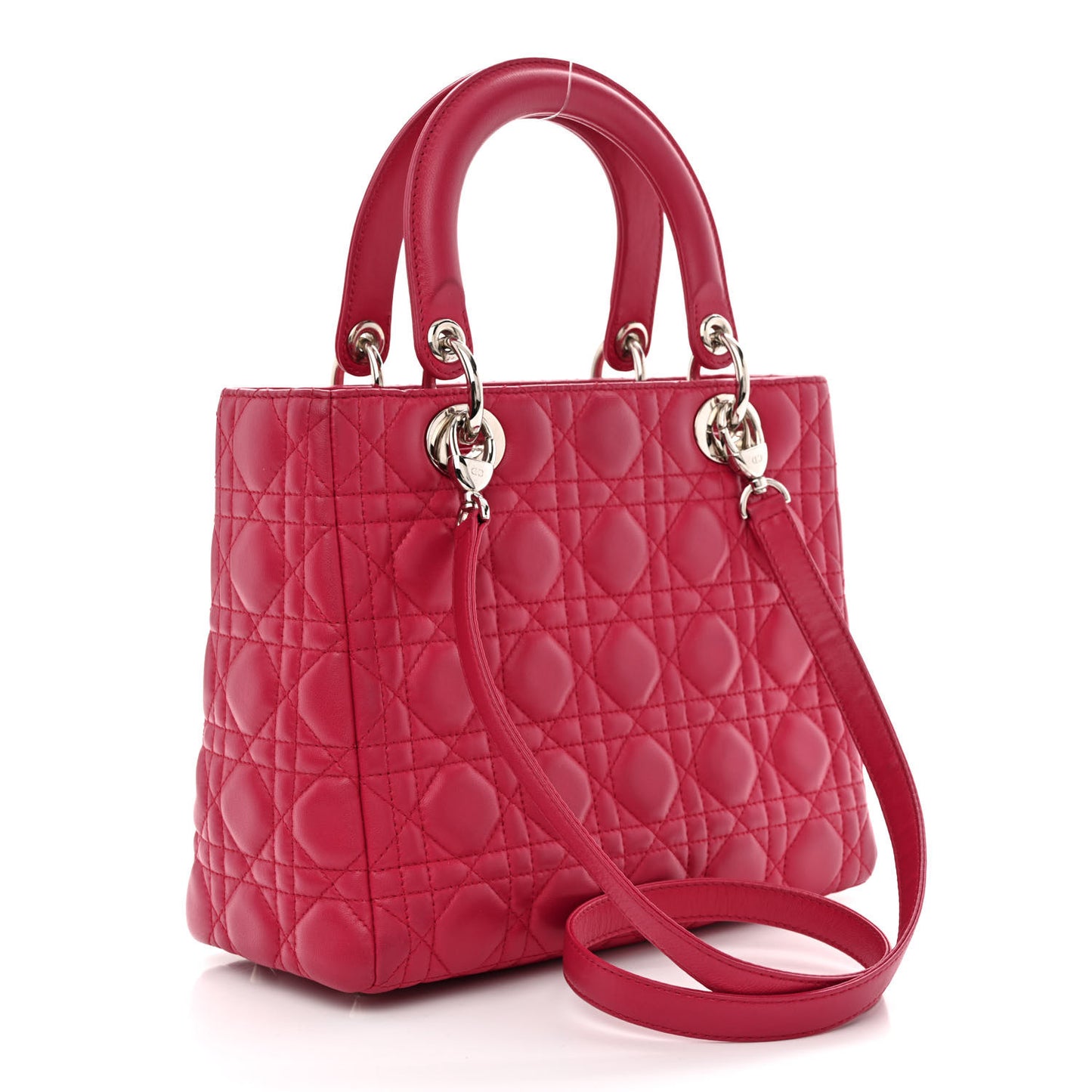 Lambskin Cannage Medium Lady Dior Pink