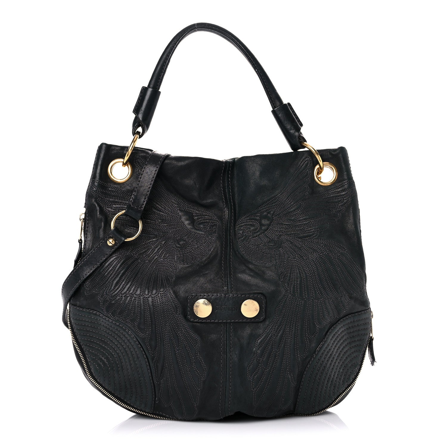 Alexander McQueen Calfskin Zip Hobo Black 1 of 25