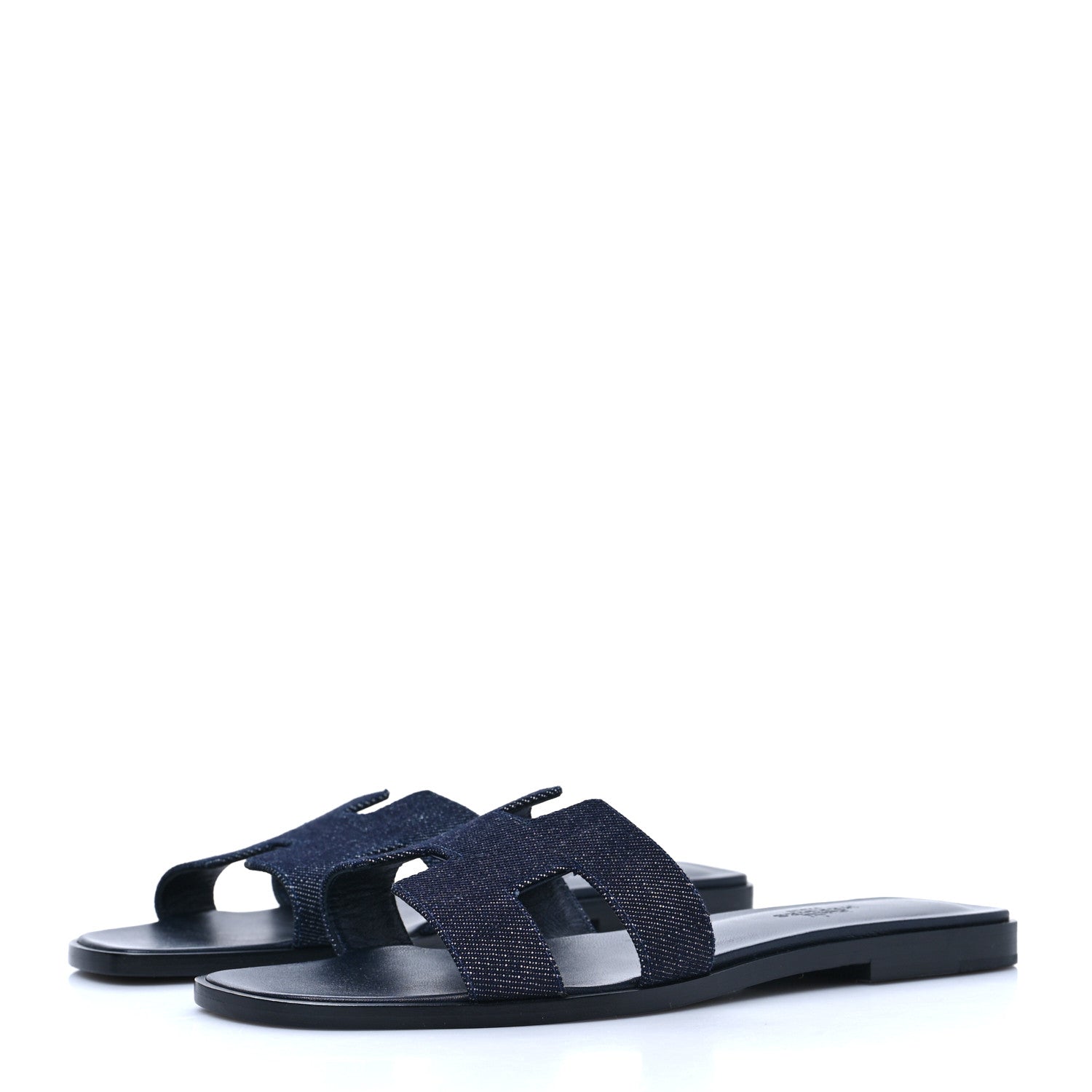 Hermes Denim Canvas Oran Sandals 37 Bleu Brut 3 of 7