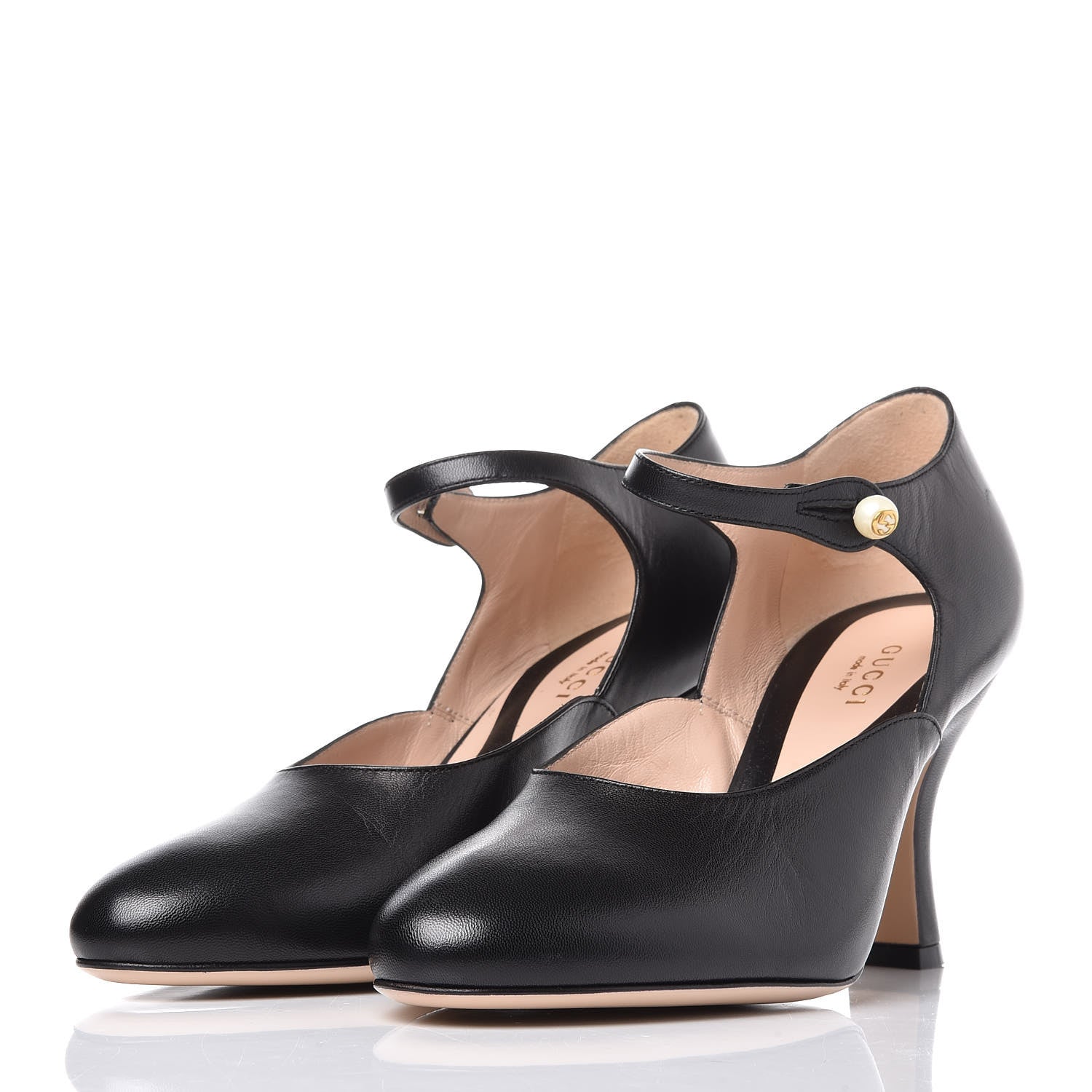 Gucci Malaga Kid Lesley Mary Jane Pumps 36.5 Black 3 of 8