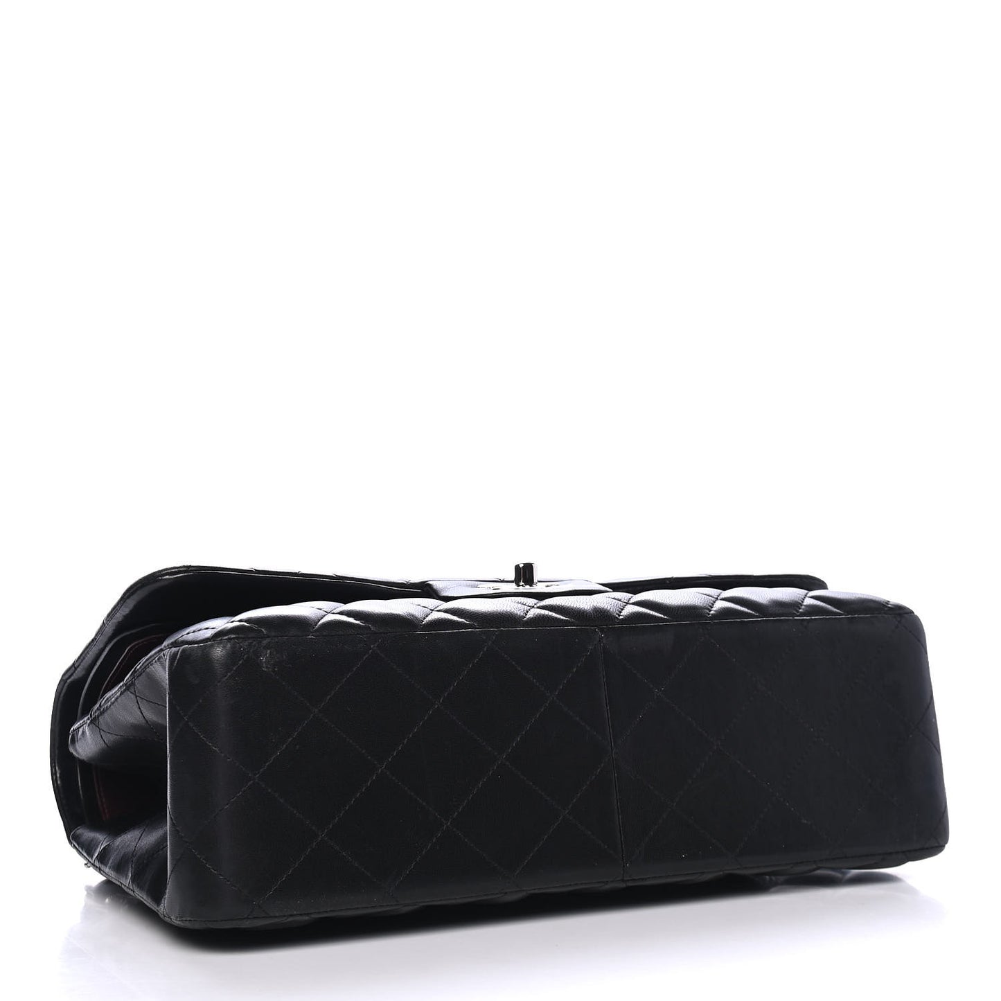 Lambskin Quilted Jumbo Double Flap Black