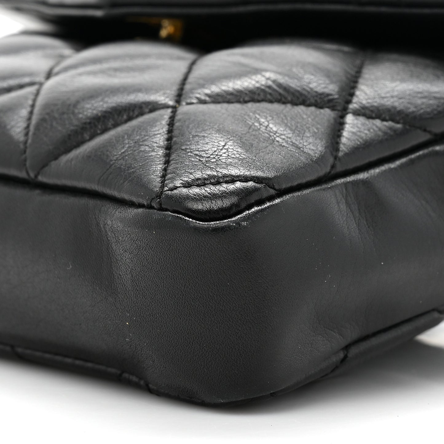Lambskin Quilted Flap Waist Belt Bag 75 30 Black