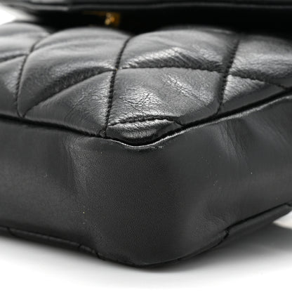 Chanel Lambskin Quilted Flap Waist Belt Bag 75 30 Black 9 of 19