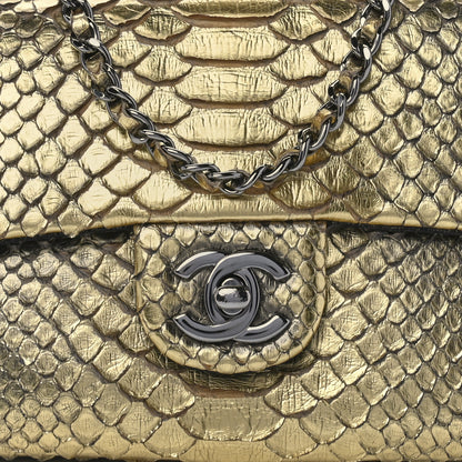 Chanel Metallic Snakeskin Flap Bag Gold 9 of 12