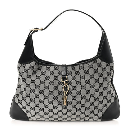 Gucci Monogram Lobster Clasp Jackie O Hobo Black 1 of 11