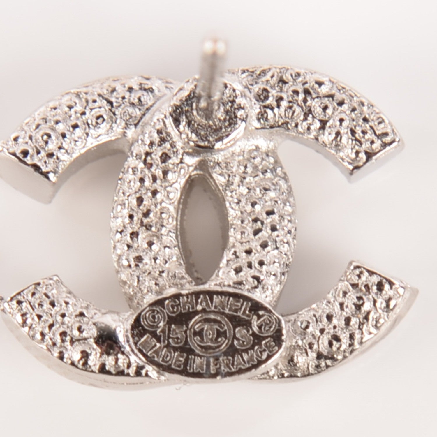 Chanel Crystal CC Earrings Silver 5 of 6