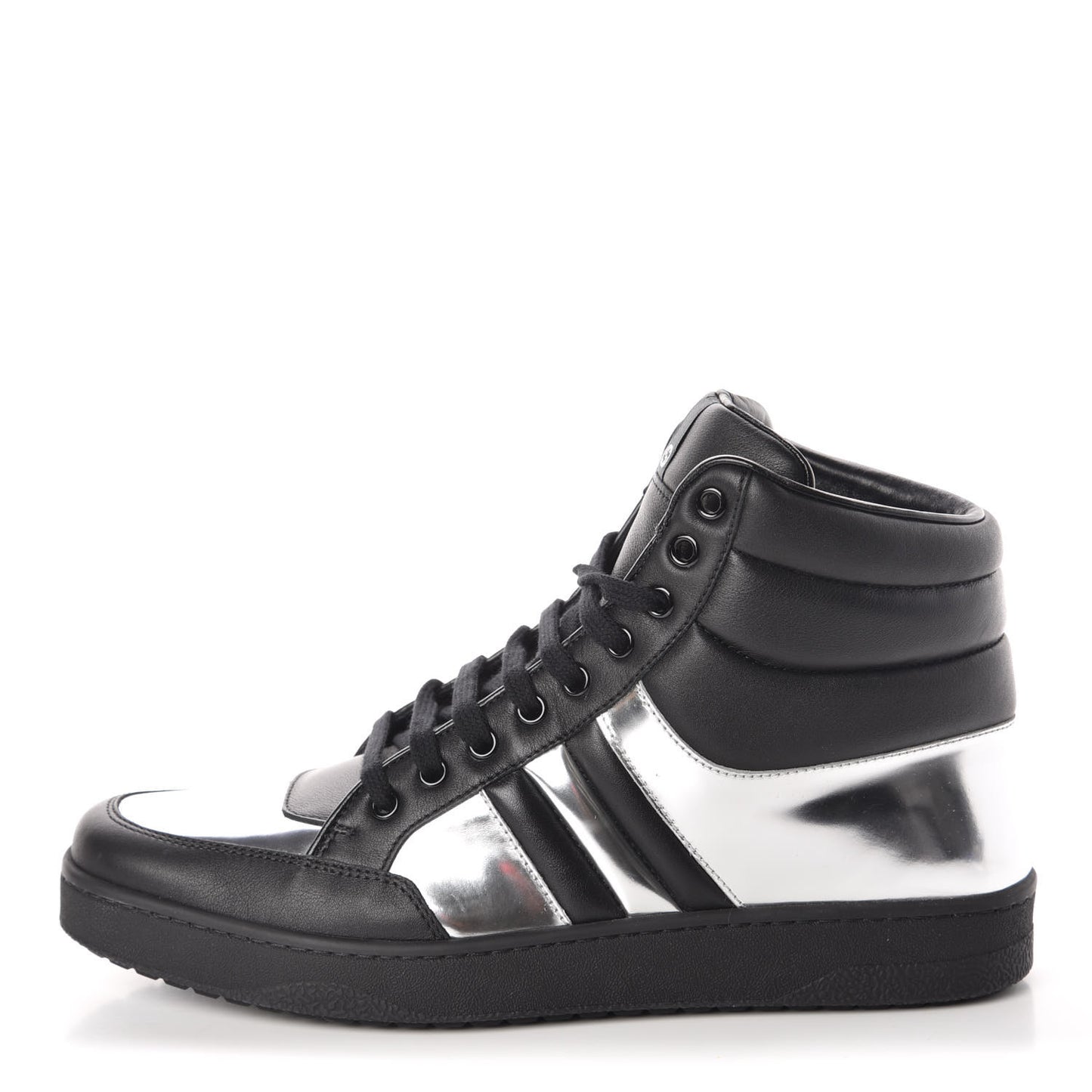 Calfskin Mens Microsoft Glow Light High Top Sneakers 8 Argento