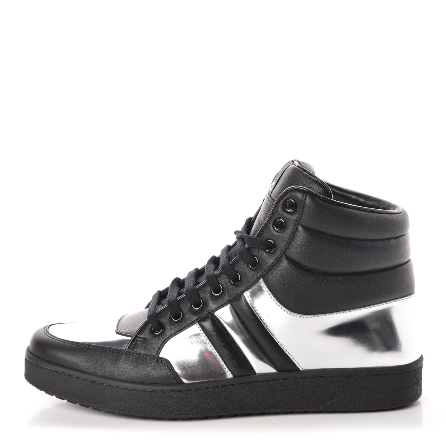 Gucci Calfskin Mens Microsoft Glow Light High Top Sneakers 8 Argento 1 of 9