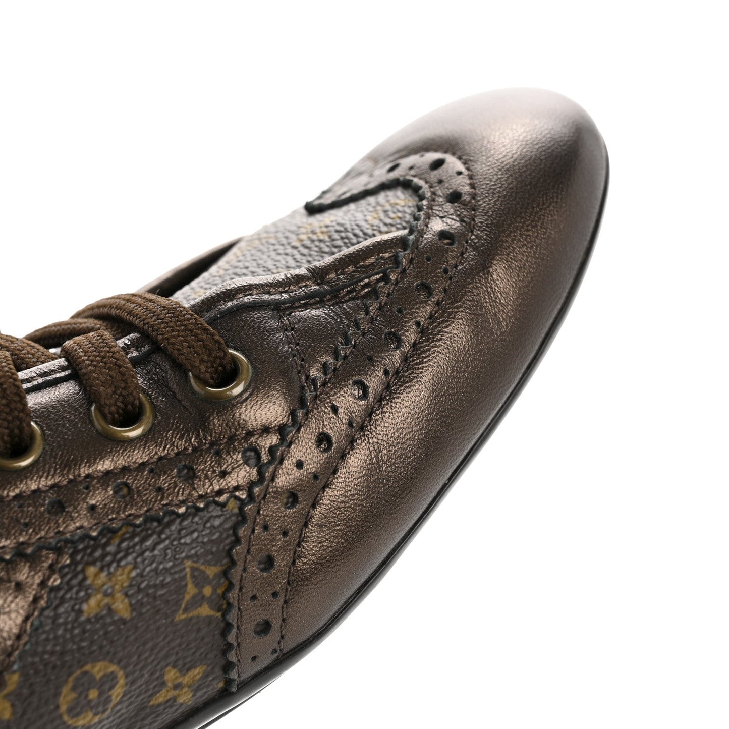 Calfskin Monogram Lyrics Sneakers 38.5 Bronze