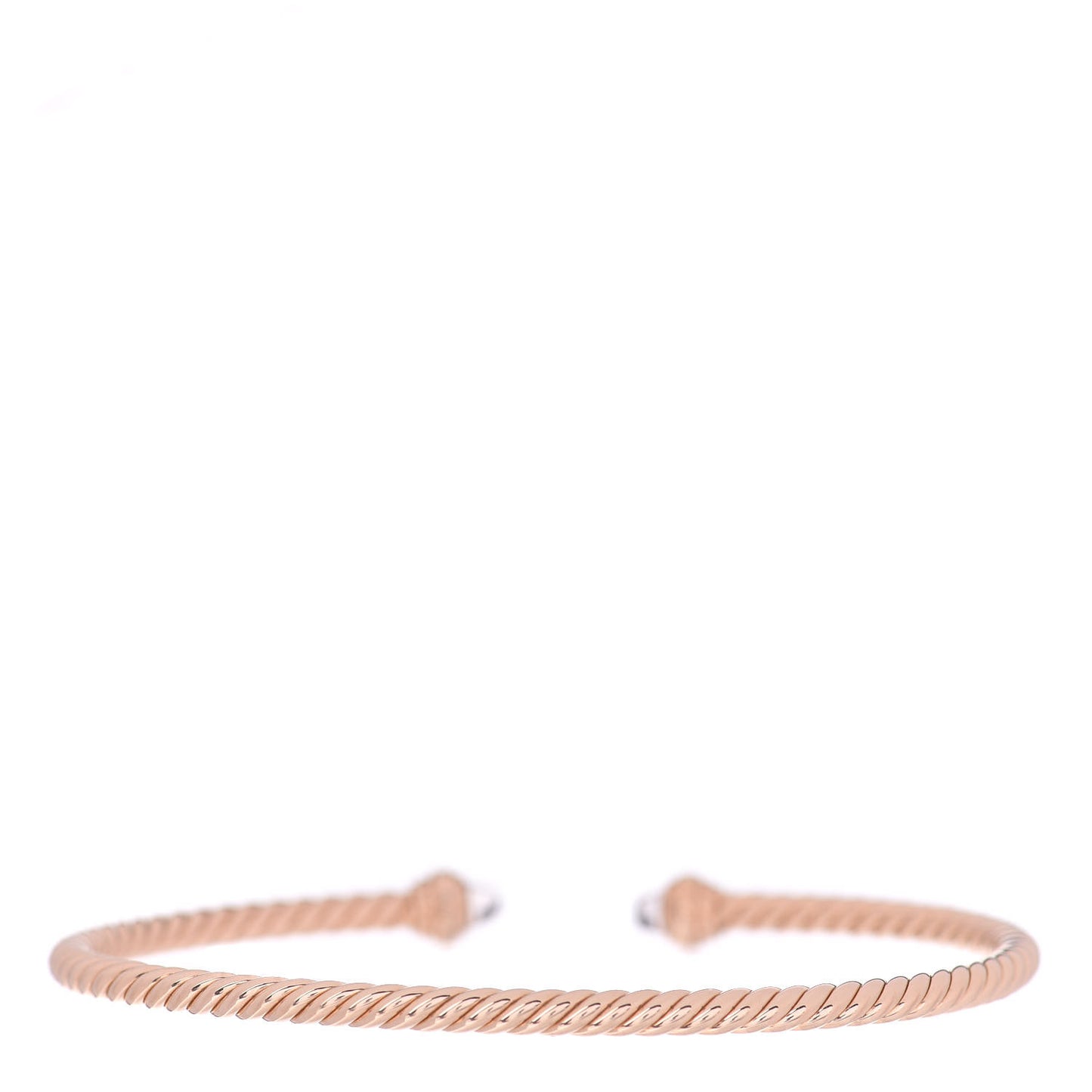 18K Rose Gold Diamond Morganite 3mm Cablespira Bracelet