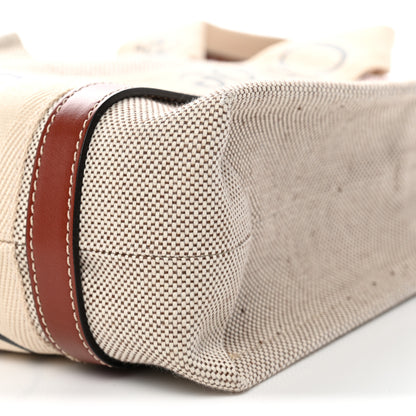 Chloe Cotton Calfskin Small Woody Ribbon Tote White Brown 10 of 10