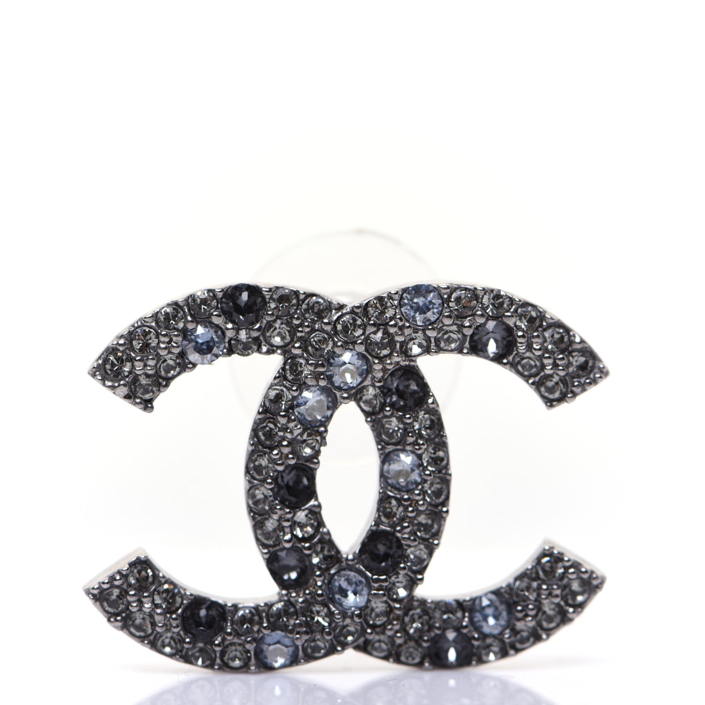 Crystal Large CC Earrings Silver