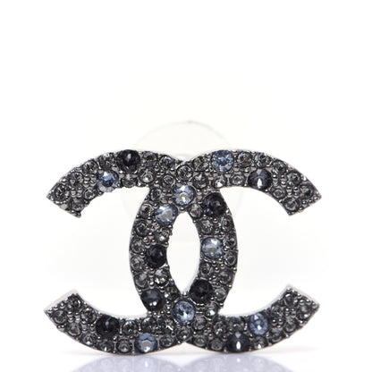 Chanel Crystal Large CC Earrings Silver 4 of 8