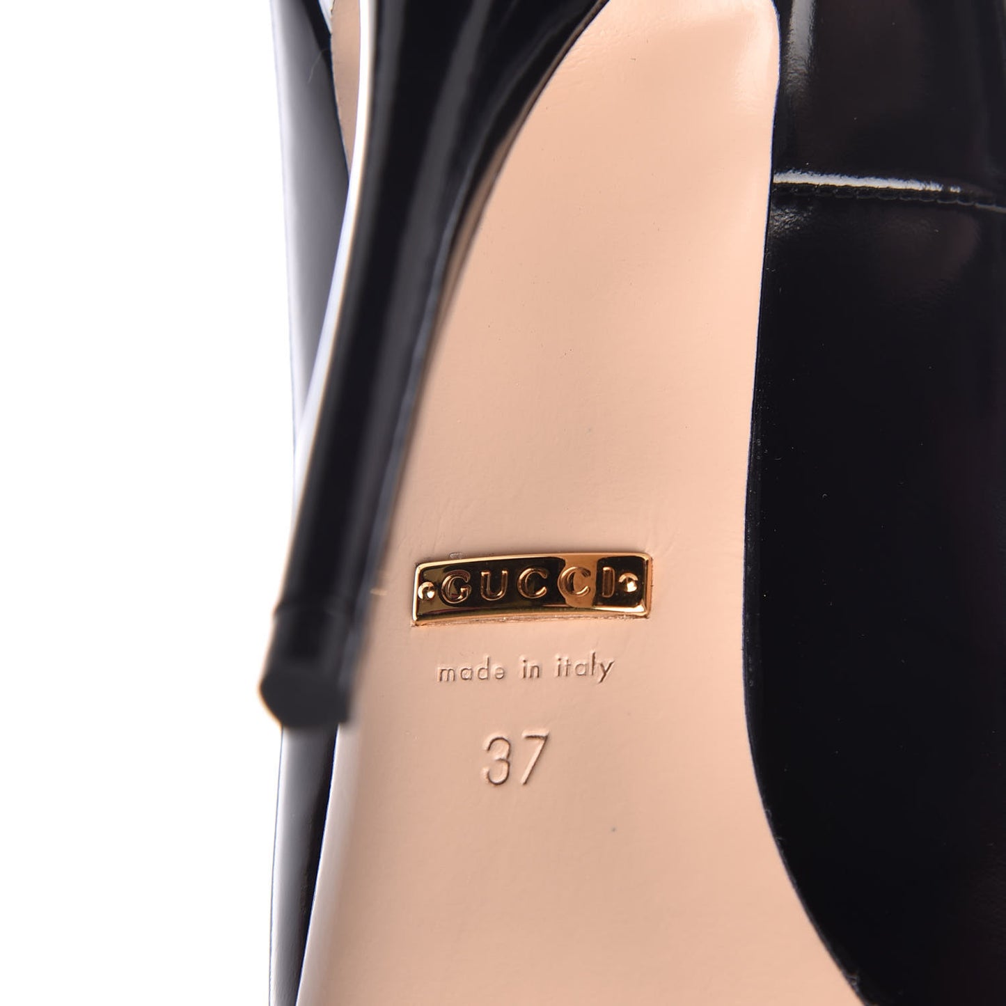 Polished Calfskin Removable Pearly Bow Elaisa Platform High Heel Pumps 37 Black