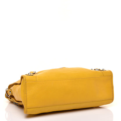 Balenciaga Chevre Silver Metallic Edge Hardware City Jaune Epi 4 of 10