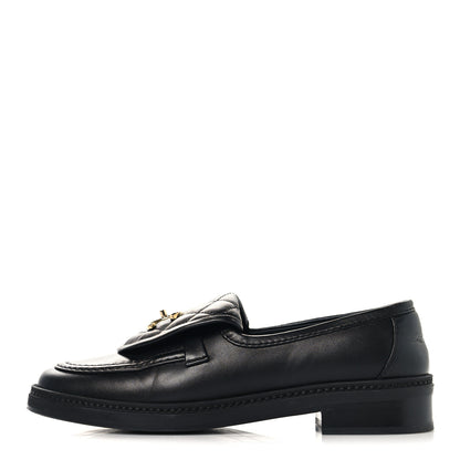 Chanel Lambskin Quilted CC Turnlock Loafers 37 Black 1 of 9
