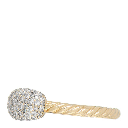 David Yurman 18K Yellow Gold Diamond Petite Pave Cushion Ring 57 8 3 of 5