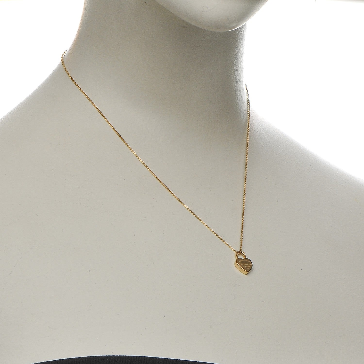 Tiffany 18K Yellow Gold Return to Heart Tag Pendant Necklace 2 of 10