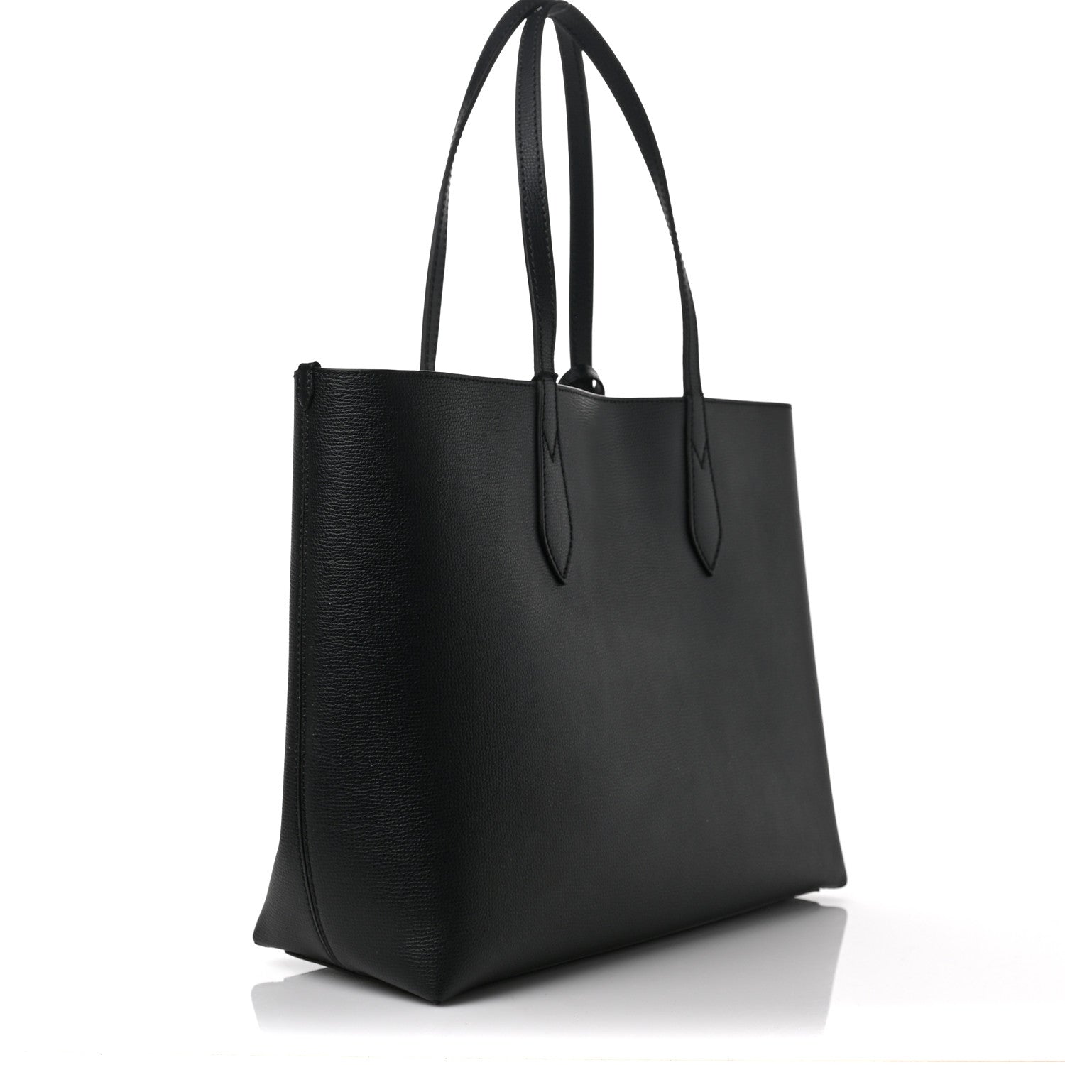 Burberry Grainy Calfskin Haymarket Check Medium Reversible Tote Black 3 of 6