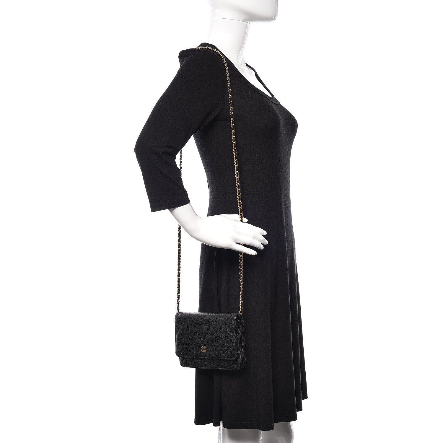 Chanel Caviar Quilted Wallet On Chain WOC Black 2 of 11