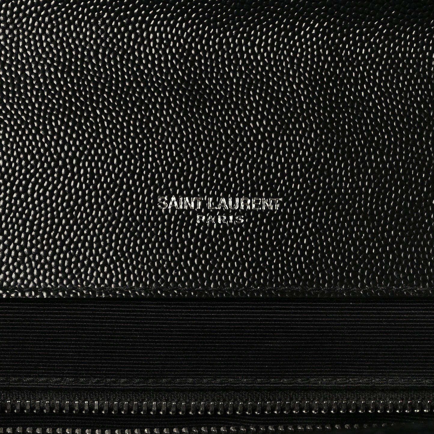 Grain De Poudre Textured Mixed Matelasse Large Triquilt Monogram Satchel Black