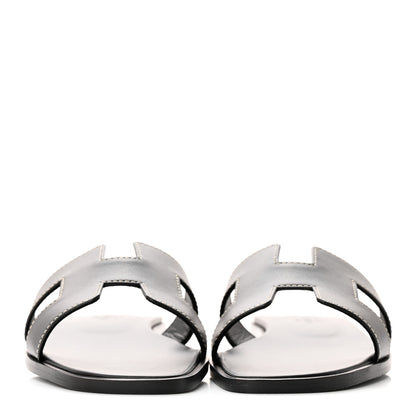 Hermes Box Calfskin Oran Sandals 35.5 Black 2 of 10