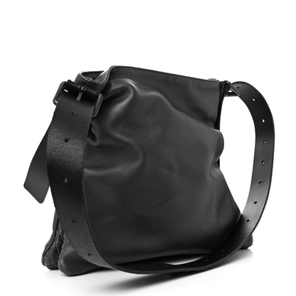 Bottega Veneta Nappa Intrecciato  Messenger Bag Grey Black 3 of 10