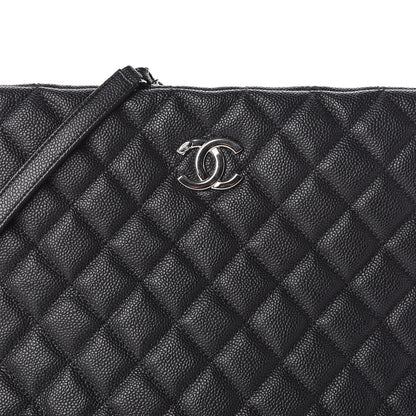 Chanel Caviar Quilted Large CC Shopping Tote Black 8 of 12
