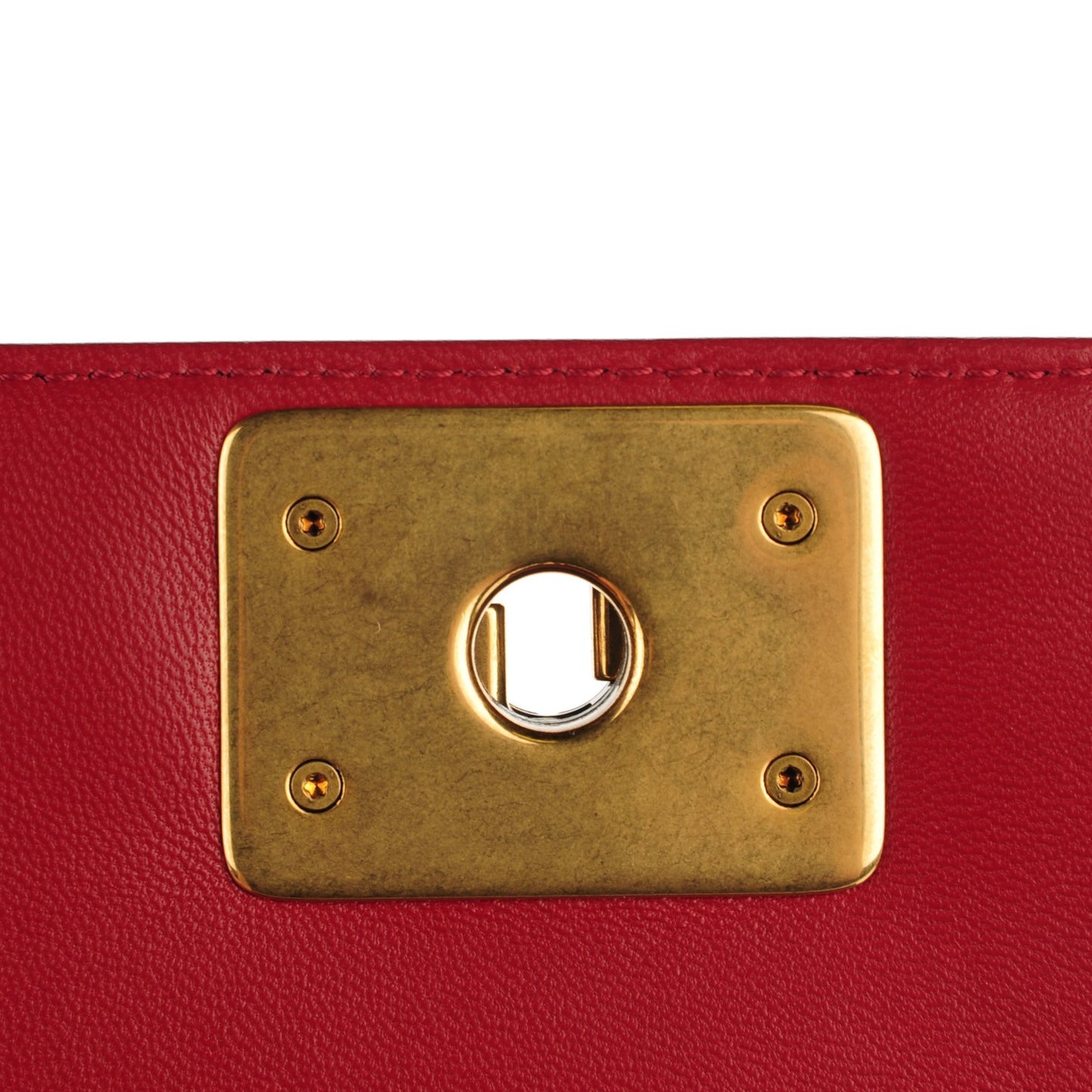 Lambskin Quilted New Medium Boy Flap Red