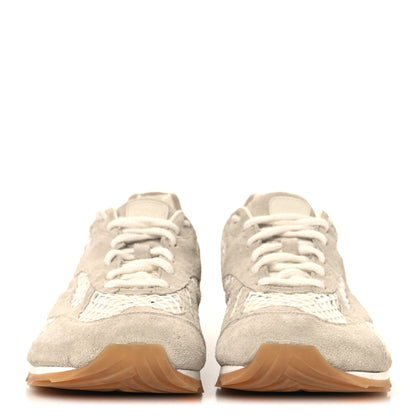 Bottega Veneta Calfskin Fishnet Fabric Orbit Sneakers 38 Sea Salt 3 of 7