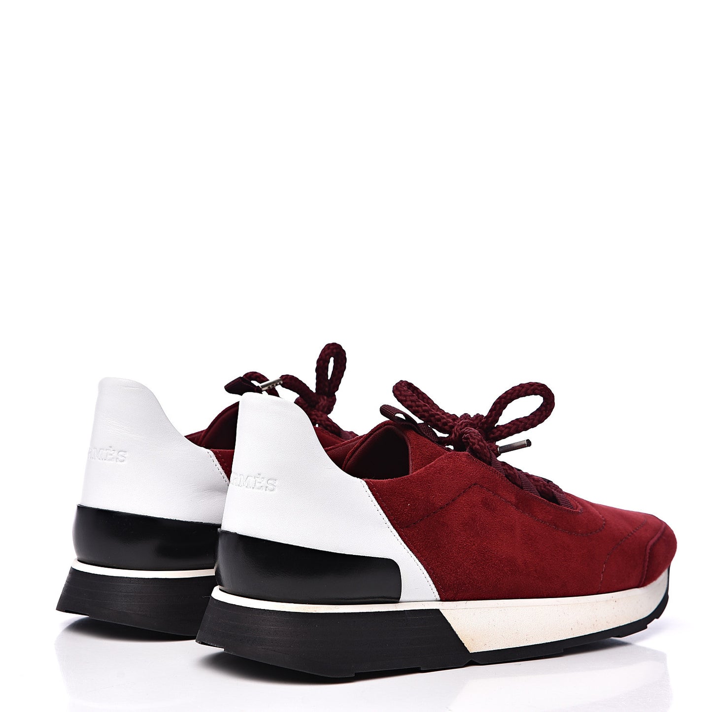 Velvet Goatskin Calfskin Miles Sneakers 39.5 Carmin Blanc
