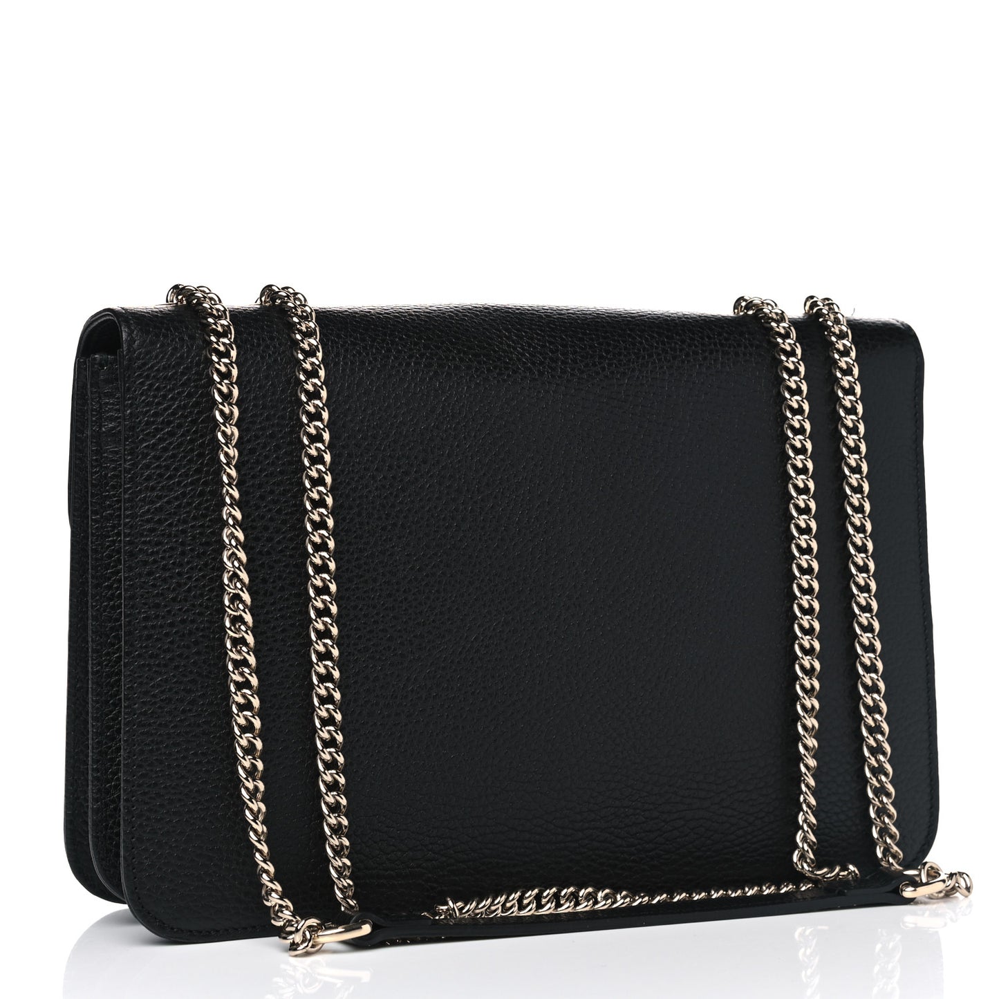 Dollar Calfskin Interlocking G Shoulder Bag Black