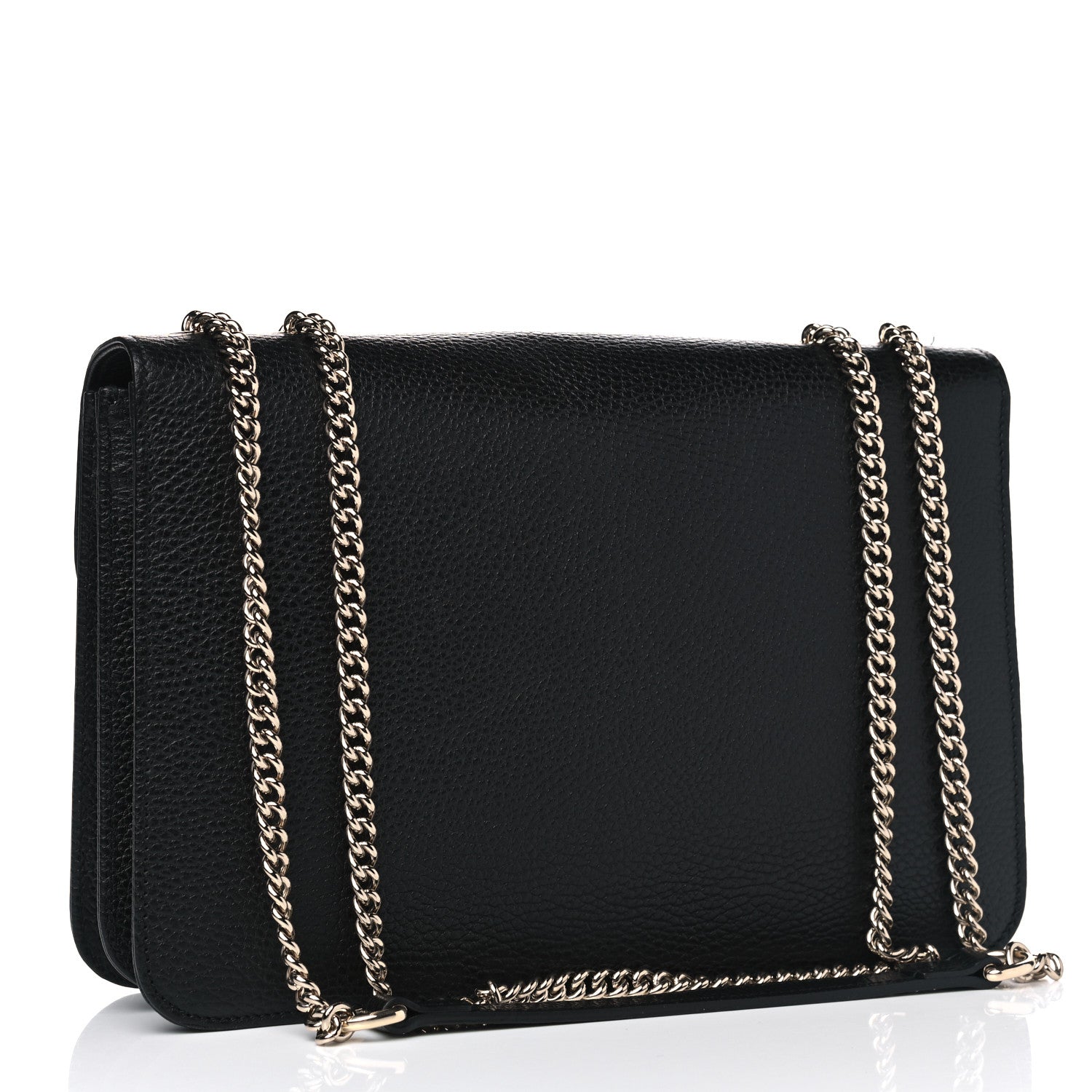 Gucci Dollar Calfskin Interlocking G Shoulder Bag Black 2 of 4