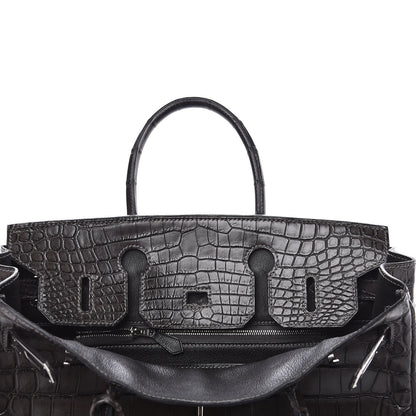 Hermes Matte Niloticus Crocodile Birkin 30 Gris Elephant 27 of 45