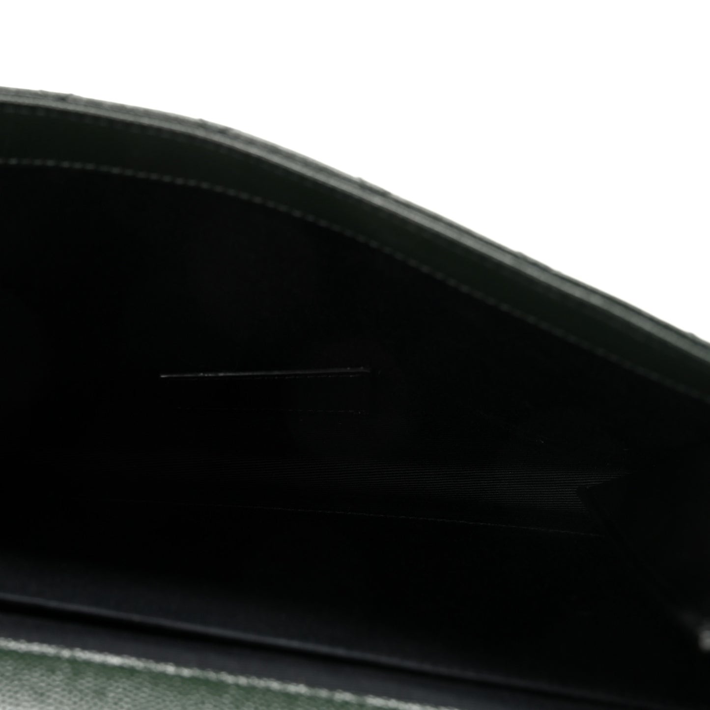 Grain De Poudre Textured Mixed Matelasse Triquilt Monogram Clutch Dark Green