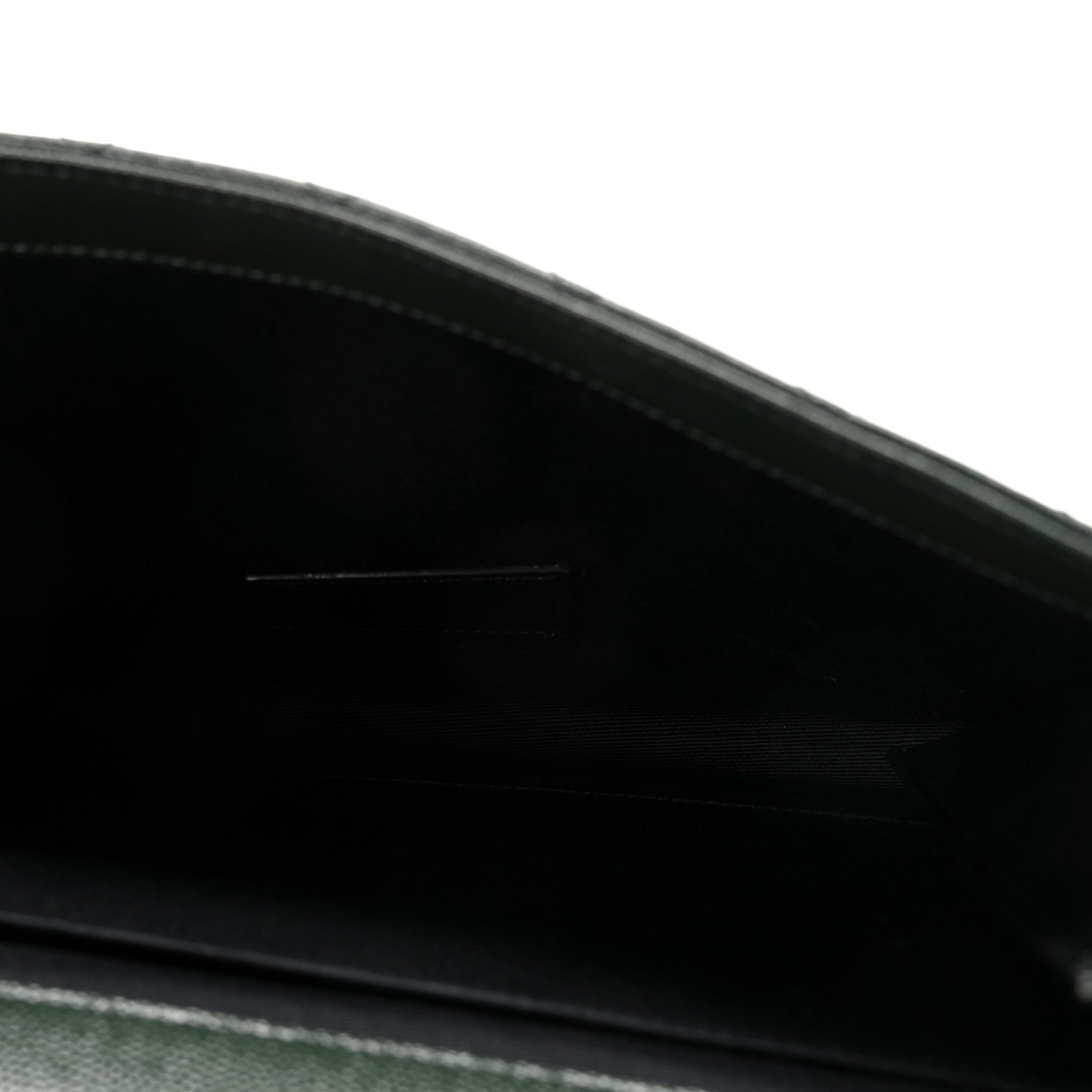 Saint Laurent Grain De Poudre Textured Mixed Matelasse Triquilt Monogram Clutch Dark Green 5 of 7